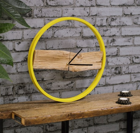Zegar Wood Yellow Zegar Wood Yellow