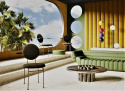 Medallion chair with table Medallion chair with table