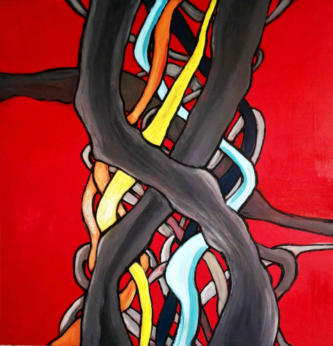 "BLOOD TREE" acrylic on canvas