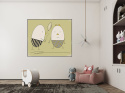 ARTWORK ON CANVAS - MR. AND MRS. EGG WITH BALLOON