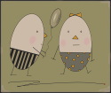 ARTWORK ON CANVAS - MR. AND MRS. EGG WITH BALLOON