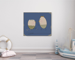 ARTWORK ON CANVAS - MR. EGG HAD AN ACCIDENT