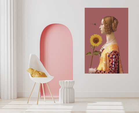Gemälde auf Leinwand gedruckt "Frau mit Sonnenblume"