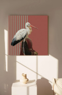 Canvas print "Stork Lady Stripes "